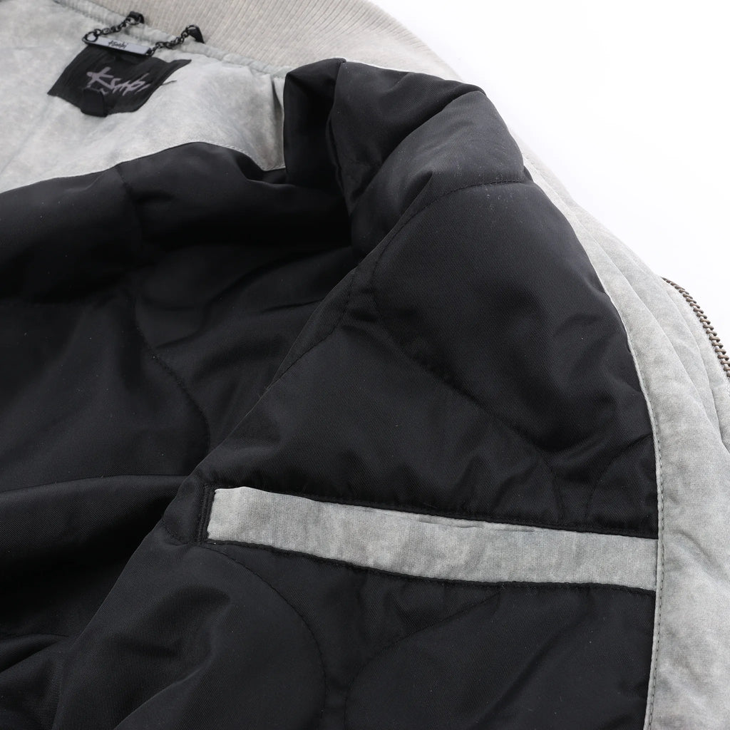 Ksubi Royalty Bomber Overdye Earth Jacket in Gray, M