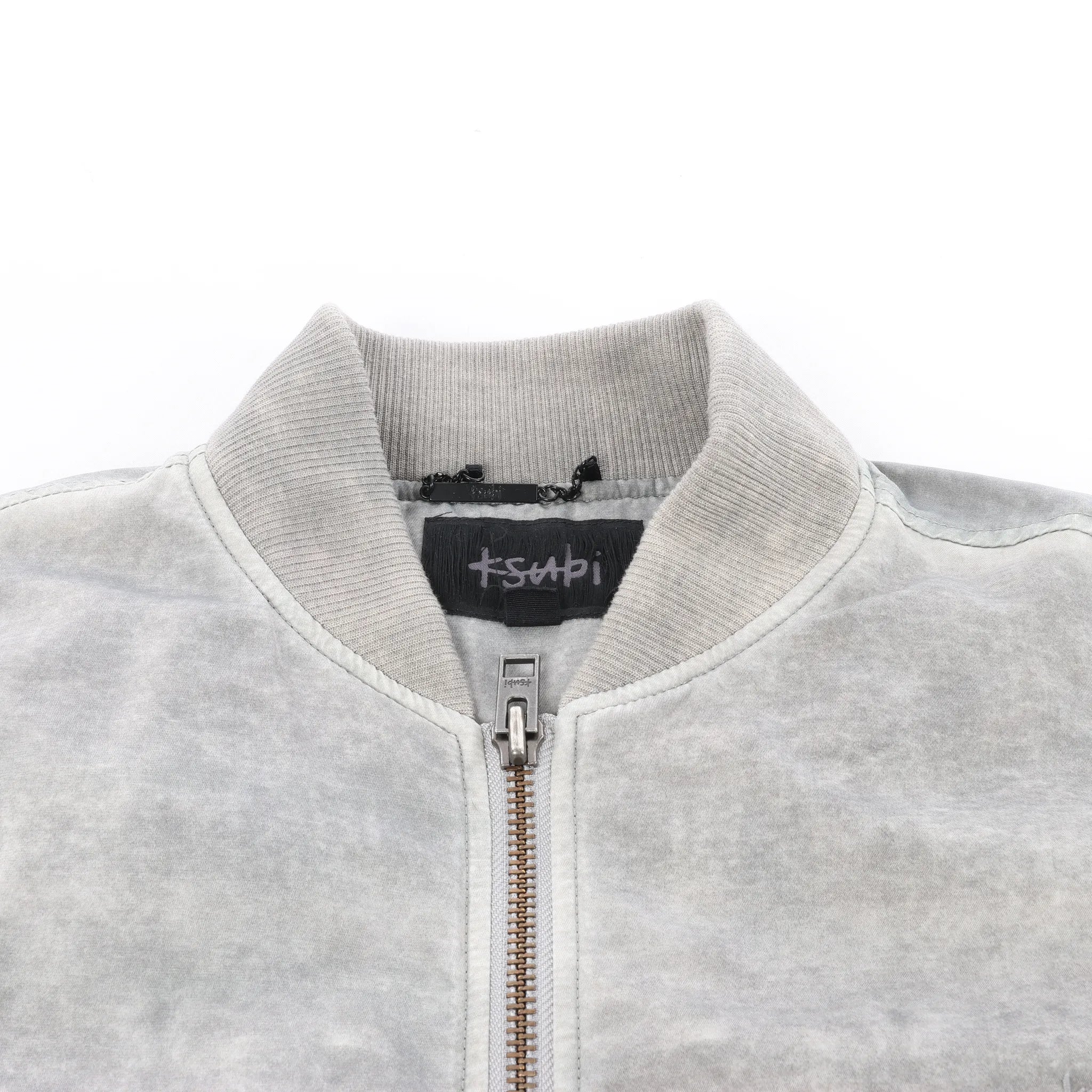Ksubi Royalty Bomber Overdye Earth Jacket in Gray, M