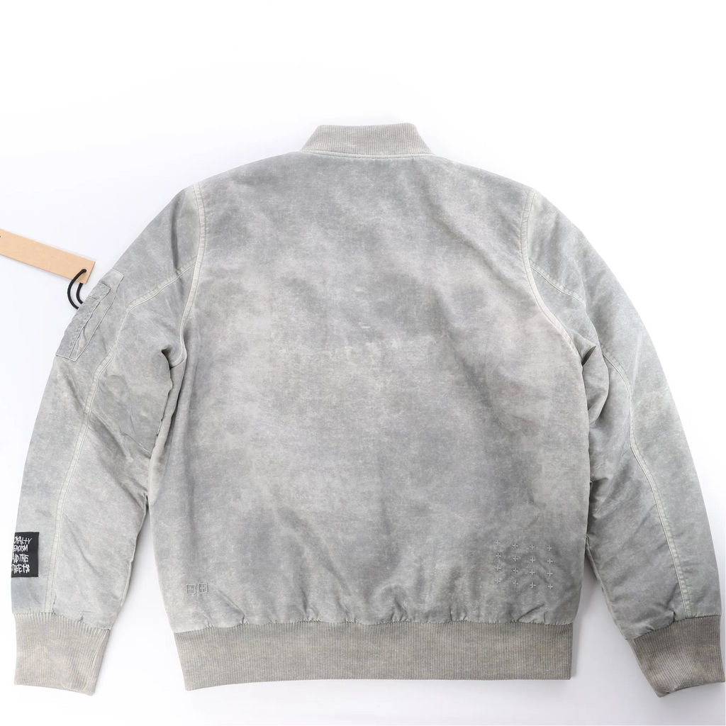Ksubi Royalty Bomber Overdye Earth Jacket in Gray, M