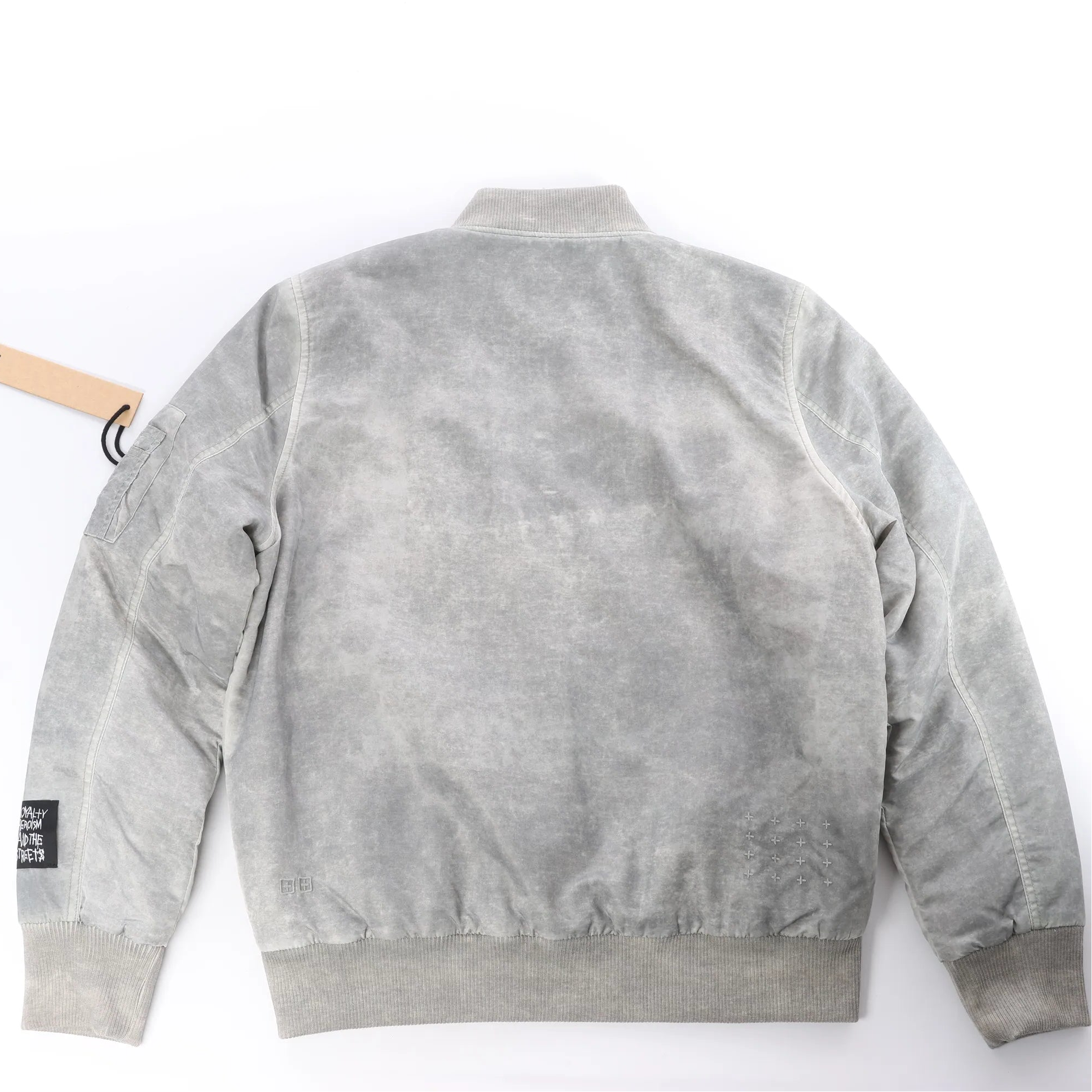 Ksubi Royalty Bomber Overdye Earth Jacket in Gray, M