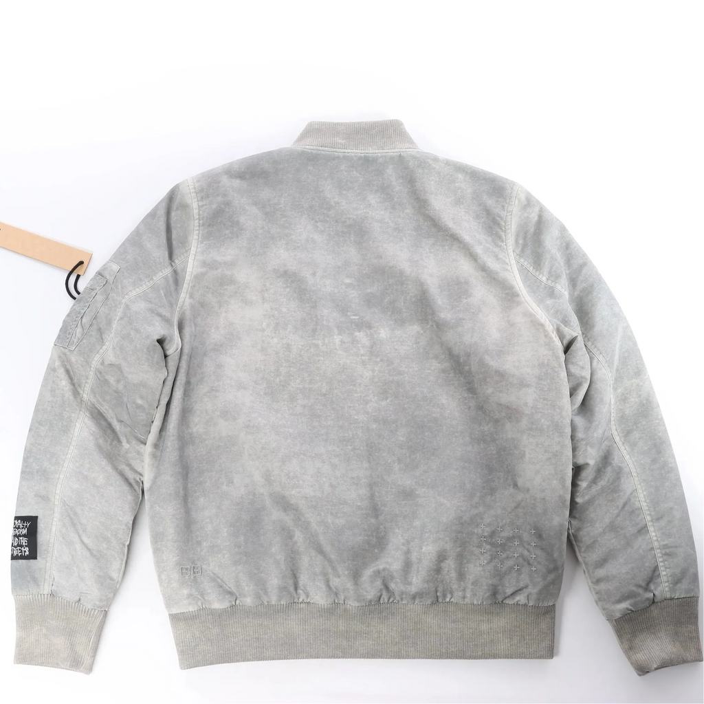 Ksubi Royalty Bomber Overdye Earth Jacket in Gray, M