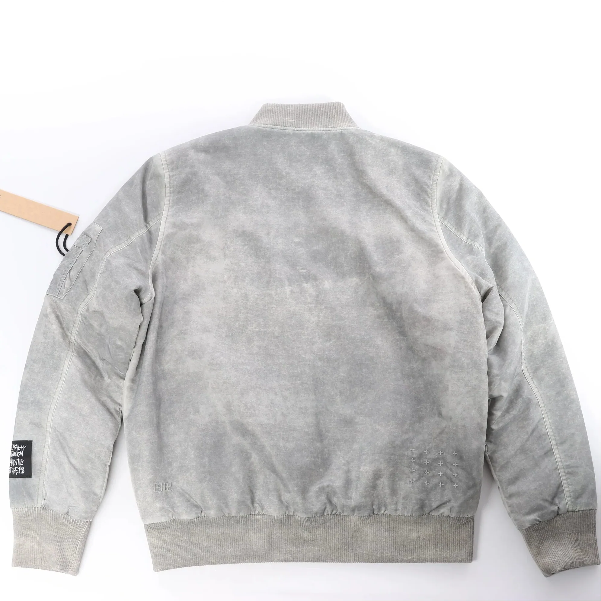 Ksubi Royalty Bomber Overdye Earth Jacket in Gray, M