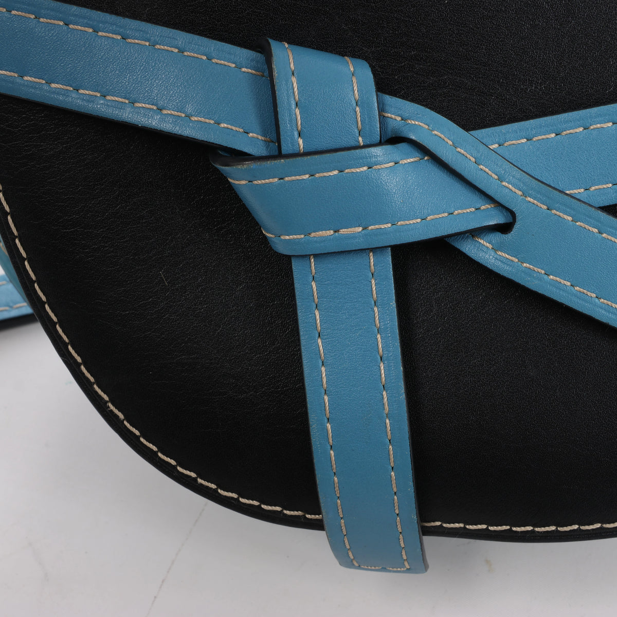 LOEWE Gate Leather Crossbody Bag in Black x Blue