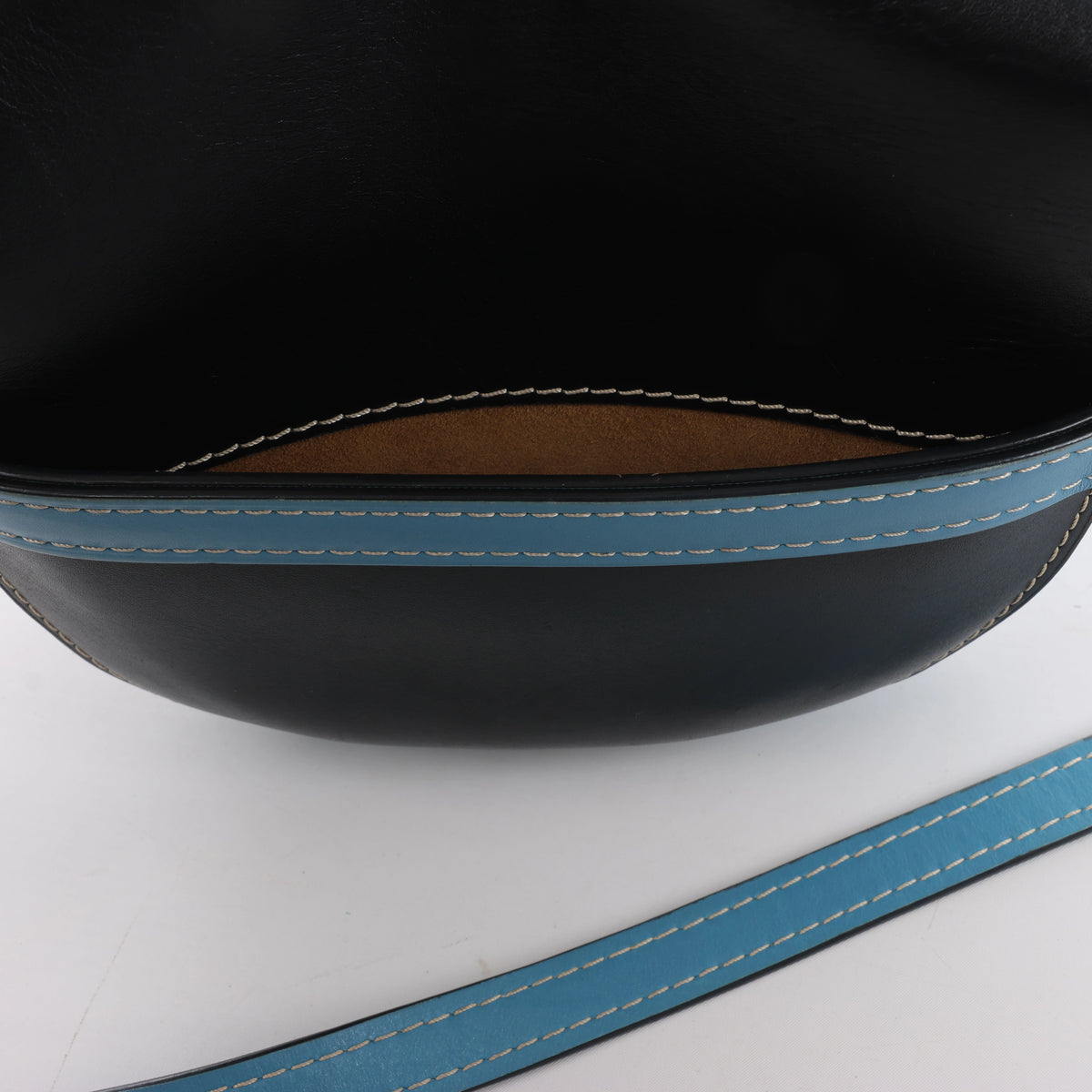 LOEWE Gate Leather Crossbody Bag in Black x Blue