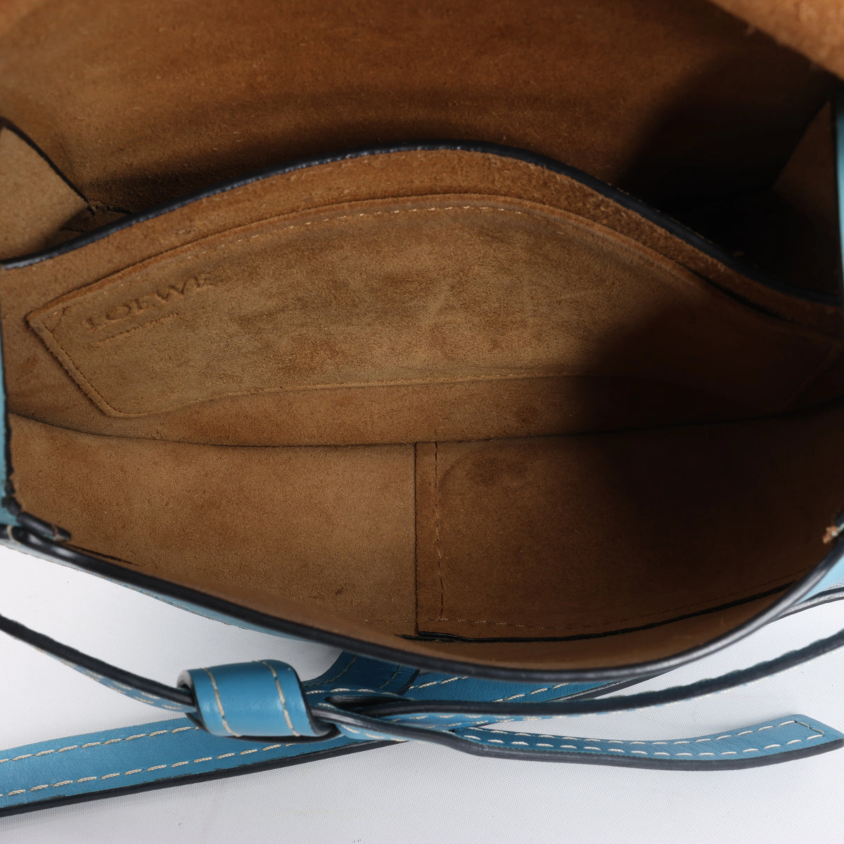 LOEWE Gate Leather Crossbody Bag in Black x Blue
