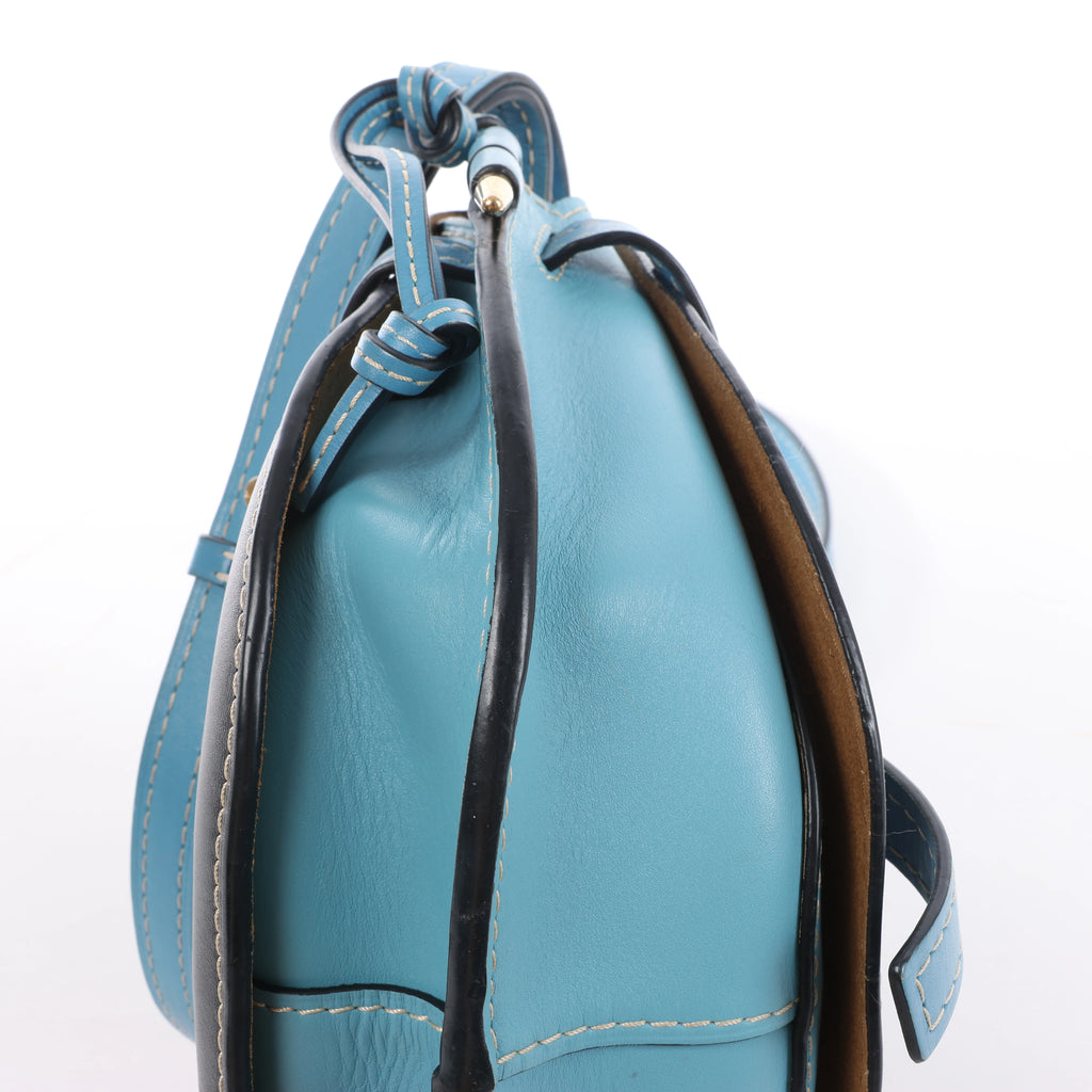 LOEWE Gate Leather Crossbody Bag in Black x Blue