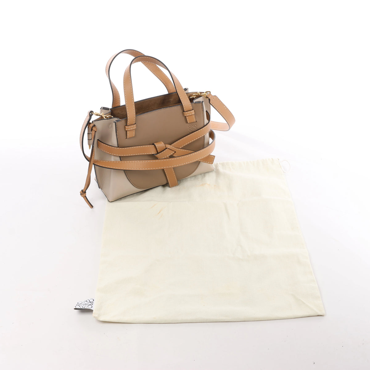 Bolso de mano LOEWE Puzzle pequeño de cuero 2 vías en rosa