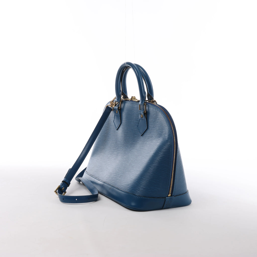 Louis Vuitton Alma PM Epi Leather 2Way Hanbag in Blue M52145