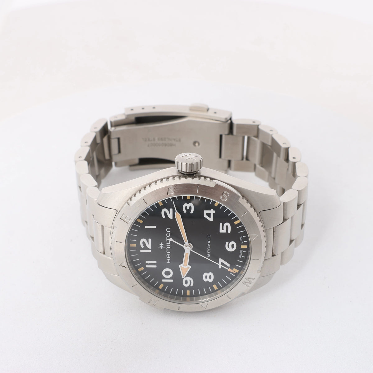 Hamilton Khaki Field SS AT H703150 Watch with Black Dial