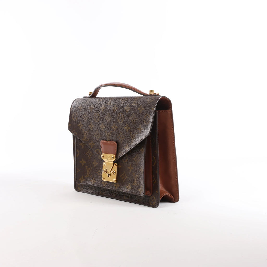 Louis Vuitton Monceau Monogram 2Way Handbag in Brown
