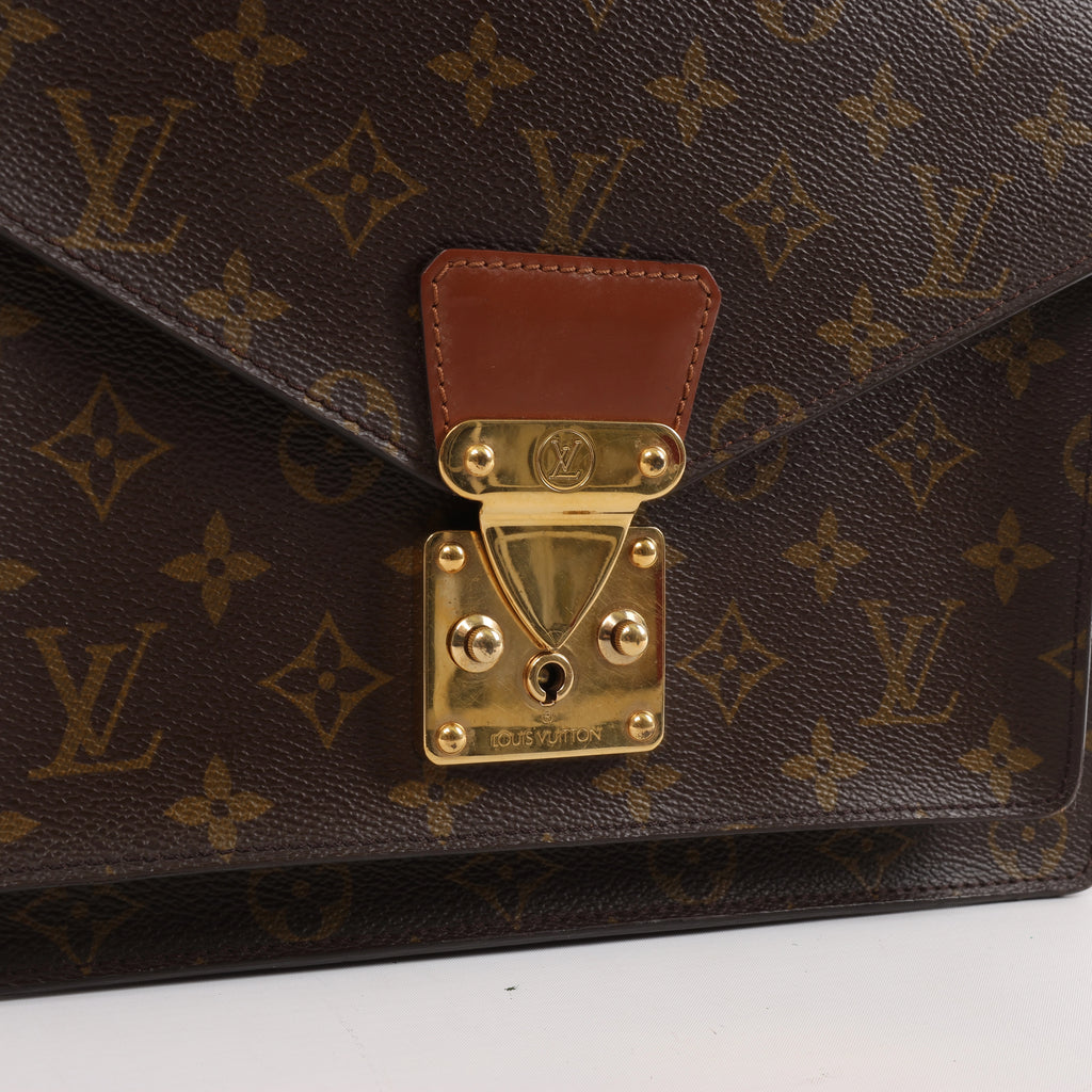 Louis Vuitton Monceau Monogram 2Way Handbag in Brown