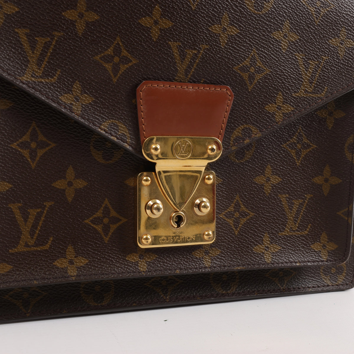 Louis Vuitton Monceau Monogram 2Way Handbag in Brown