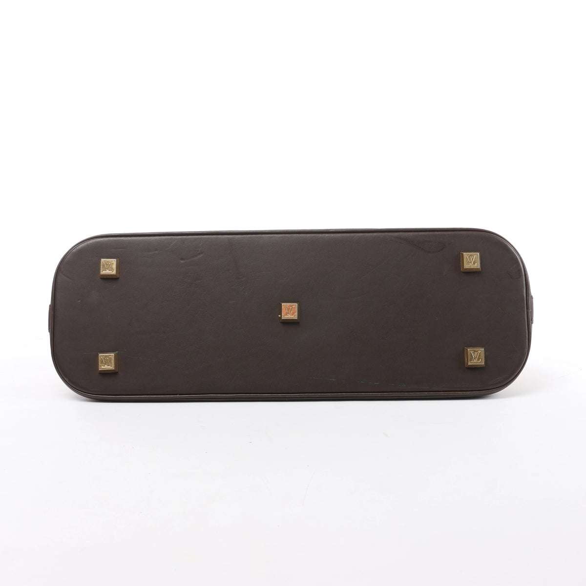 Louis Vuitton Alma Long Mini Lin Handbag in Beige x Brown