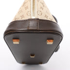Louis Vuitton Alma Long Mini Lin Handbag in Beige x Brown