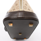 Louis Vuitton Alma Long Mini Lin Handbag in Beige x Brown