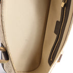 Louis Vuitton Alma Long Mini Lin Handbag in Beige x Brown