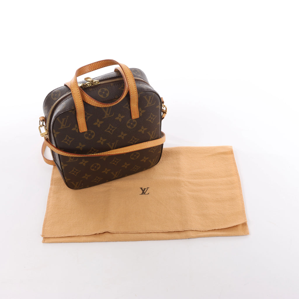 Louis Vuitton Spontini Monogram Canvas 2Way Handbag in Brown