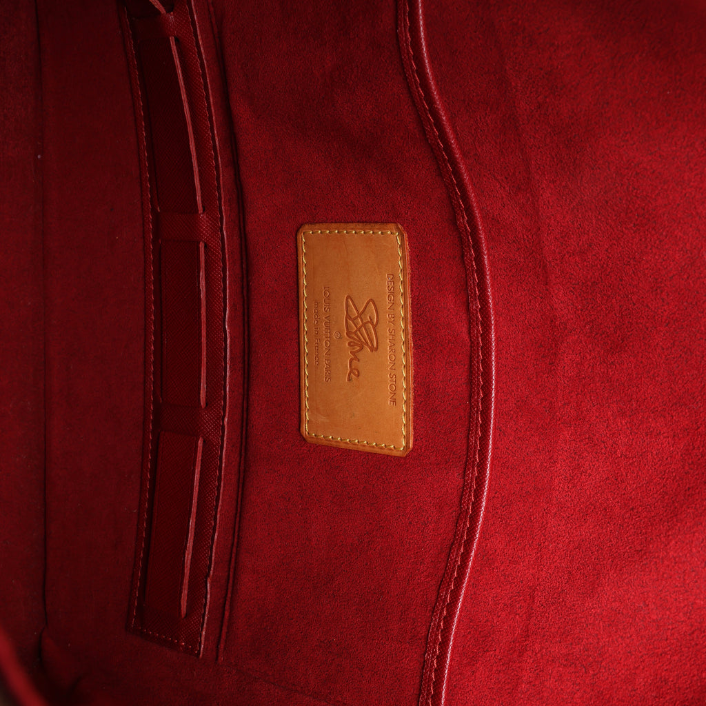 Bolso de hombro Louis Vuitton Noe de cuero Epi en negro y rojo castellano M44017