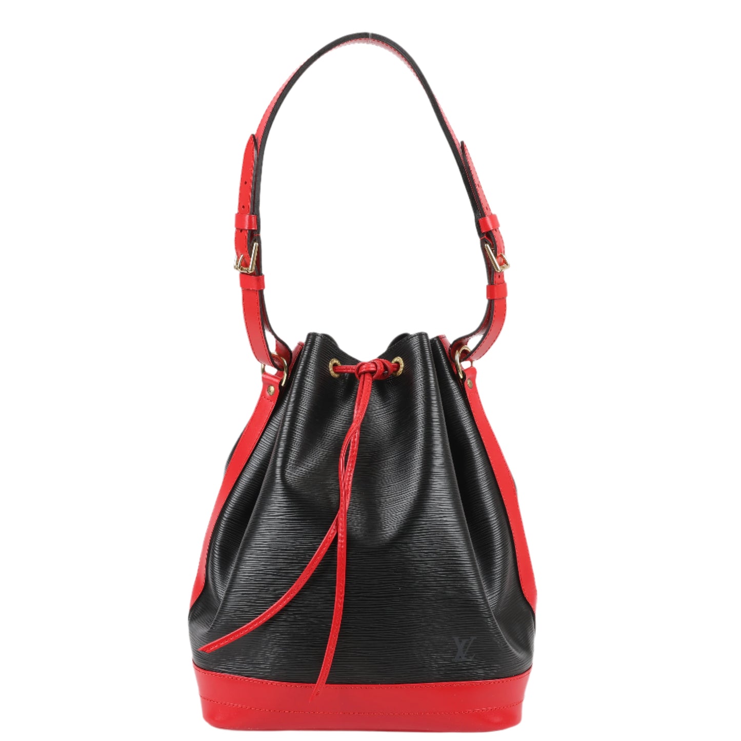 LOUIS VUITTON Epi Leather Noe Shoulder Bag in Black x Castilian Red