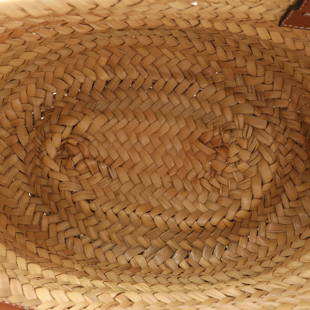 LOEWE Anagram Basket Small Raffia x Leather Handbag in Beige x Brown