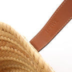 LOEWE Anagram Basket Small Raffia x Leather Handbag in Beige x Brown