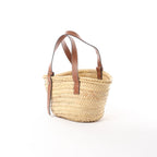 LOEWE Anagram Basket Small Raffia x Leather Handbag in Beige x Brown