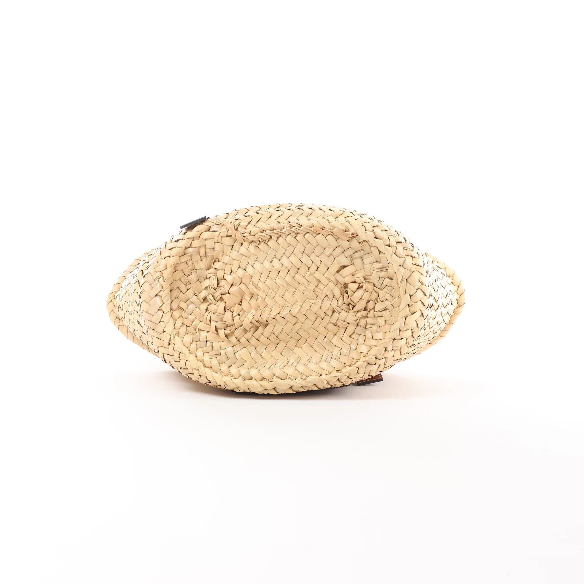 LOEWE Anagram Basket Small Raffia x Leather Handbag in Beige x Brown
