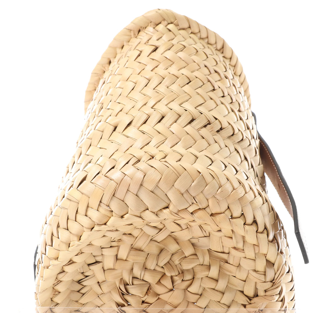 LOEWE Anagram Basket Small Raffia x Leather Handbag in Beige x Brown