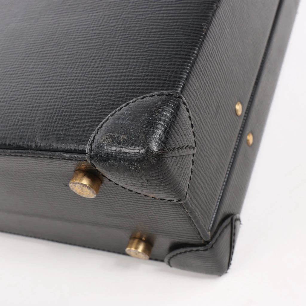 Loewe Anagram Leather Travel Bag in Black