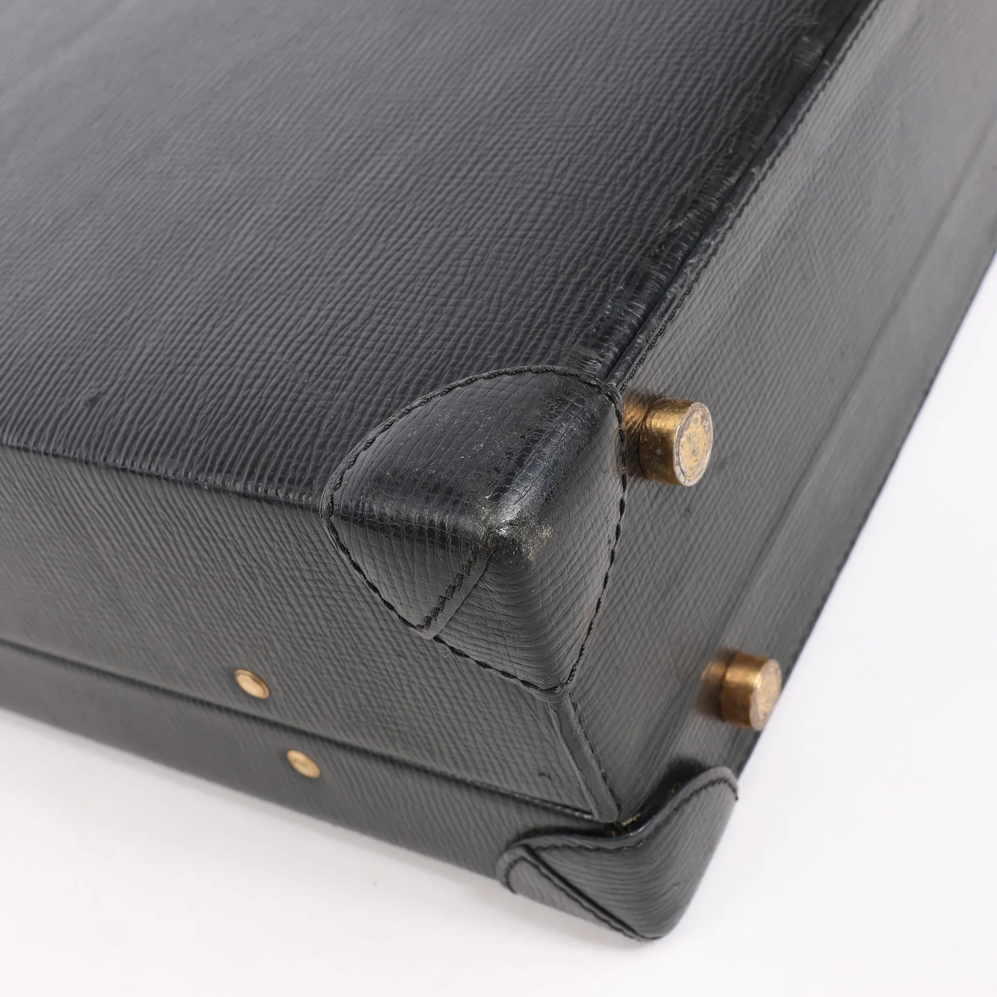 Loewe Anagram Leather Travel Bag in Black