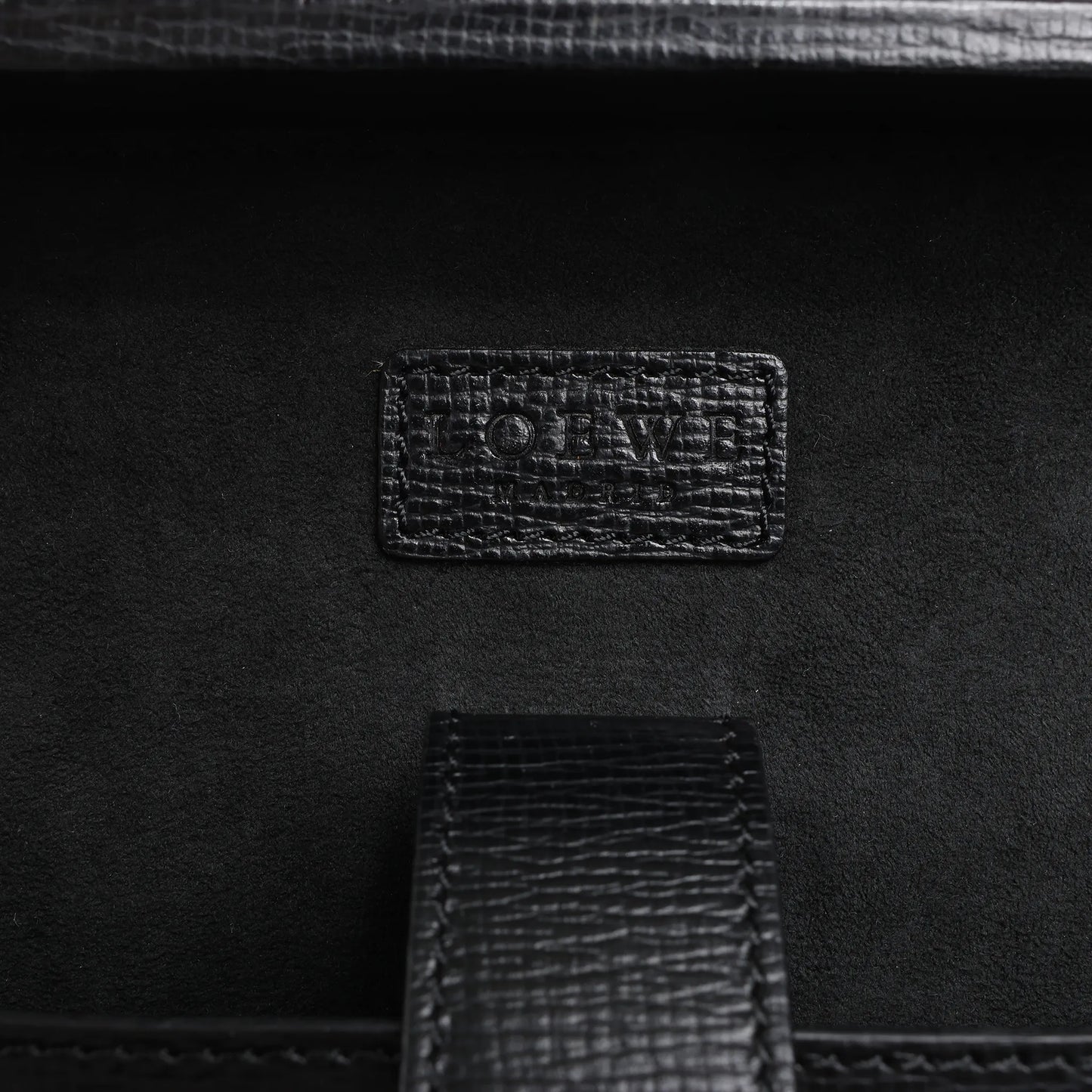 Loewe Anagram Leather Travel Bag in Black
