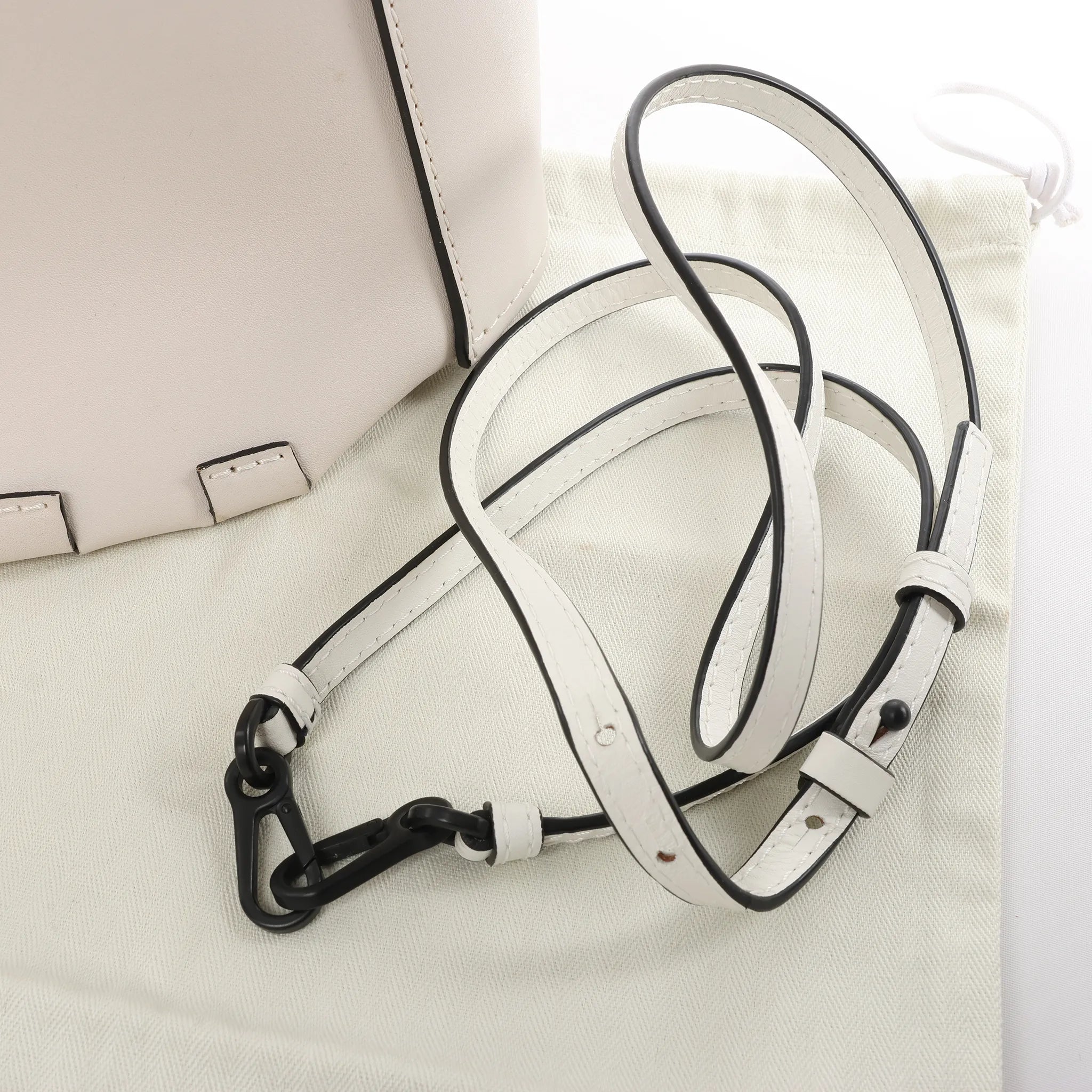 LOEWE Bamboo Buckets Leather 2Way Handbag in White