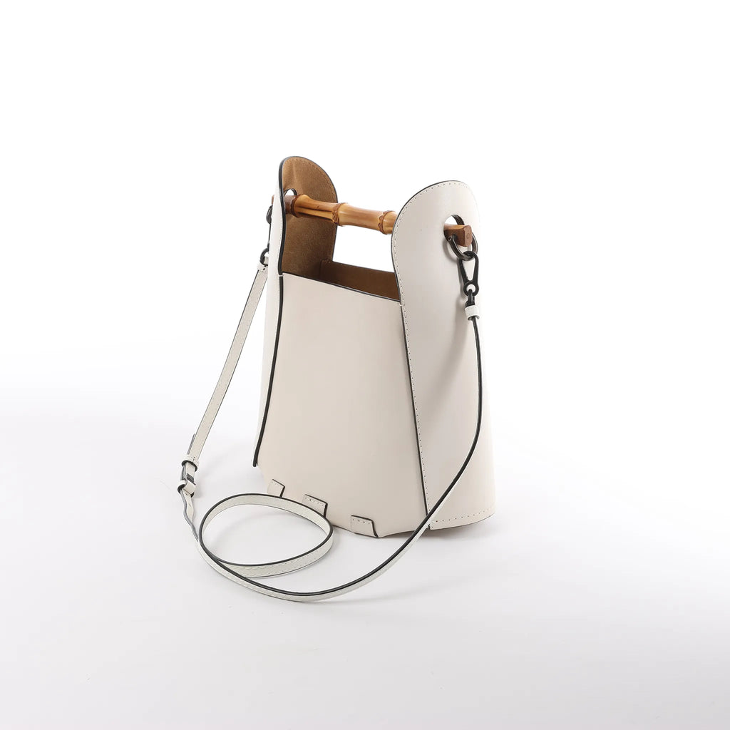 LOEWE Bamboo Buckets Leather 2Way Handbag in White
