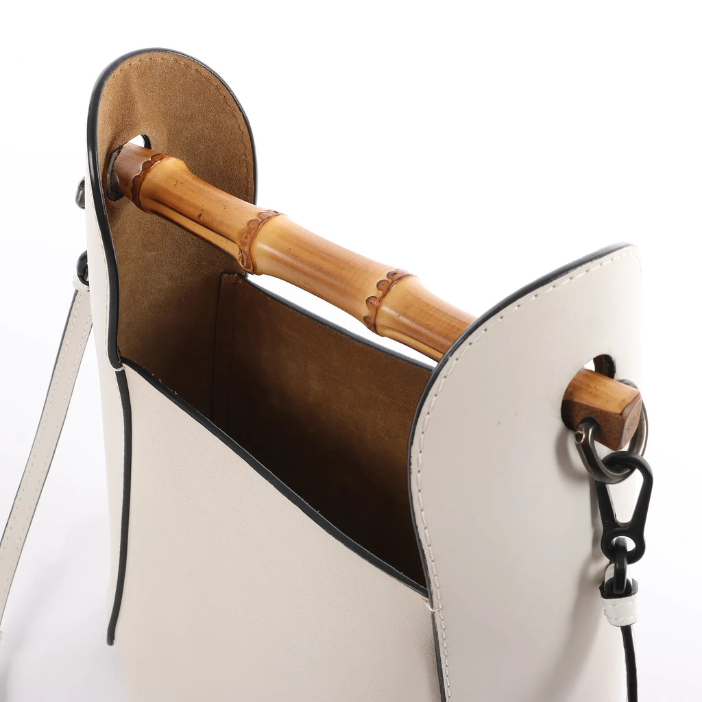 LOEWE Bamboo Buckets Leather 2Way Handbag in White