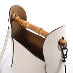 LOEWE Bamboo Buckets Leather 2Way Handbag in White
