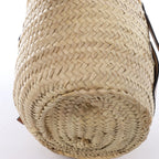LOEWE Basket Large Raffia x Leather Handbag in Beige x Brown
