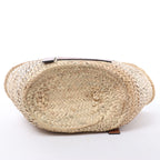LOEWE Basket Medium Raffia x Leather Handbag in Beige x Brown