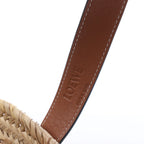 LOEWE Basket Medium Raffia x Leather Handbag in Beige x Brown