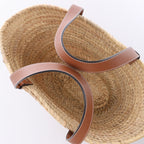 LOEWE Basket Medium Raffia x Leather Handbag in Beige x Brown