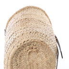 LOEWE Basket Medium Raffia x Leather Handbag in Beige x Brown