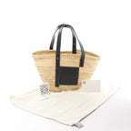 Bolso de hombro LOEWE Basket Mediano en Rafia y Piel Beige x Negro
