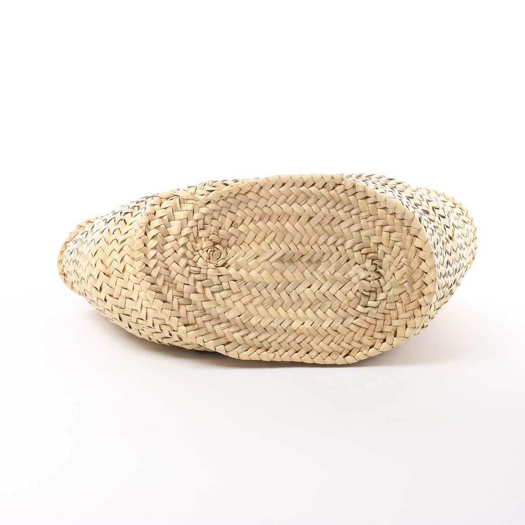 Bolso de hombro LOEWE Basket Mediano en Rafia y Piel Beige x Negro