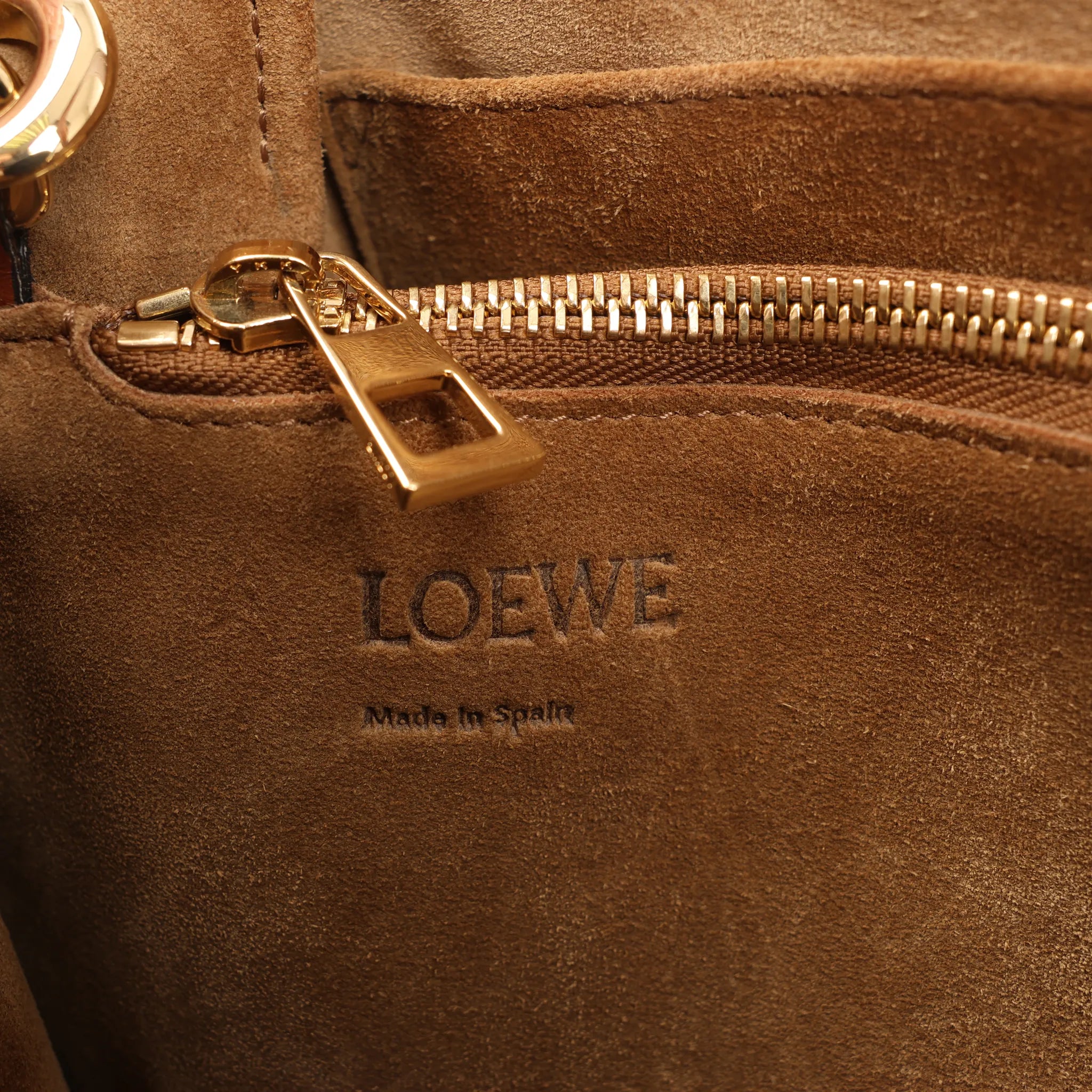 LOEWE Gate Top Handle Leather 2Way Handbag in Brown