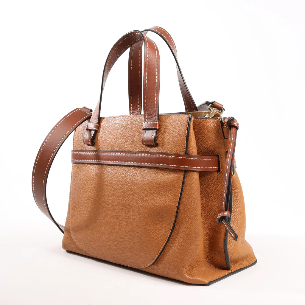 LOEWE Gate Top Handle Leather 2Way Handbag in Brown