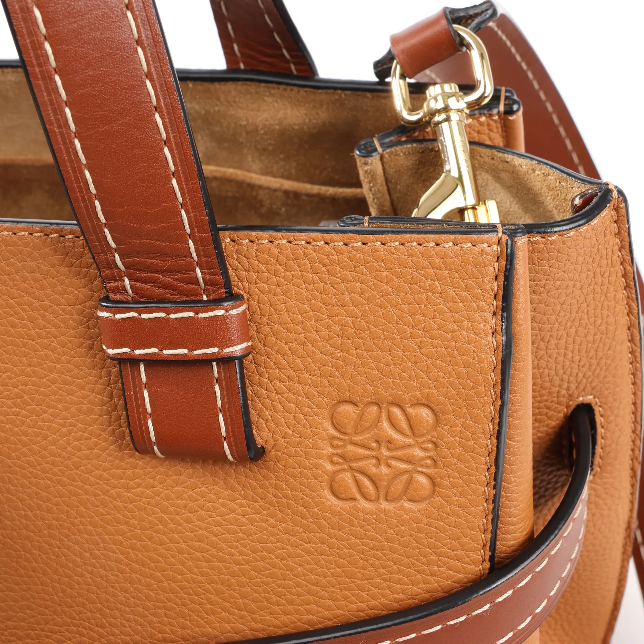 LOEWE Gate Top Handle Leather 2Way Handbag in Brown
