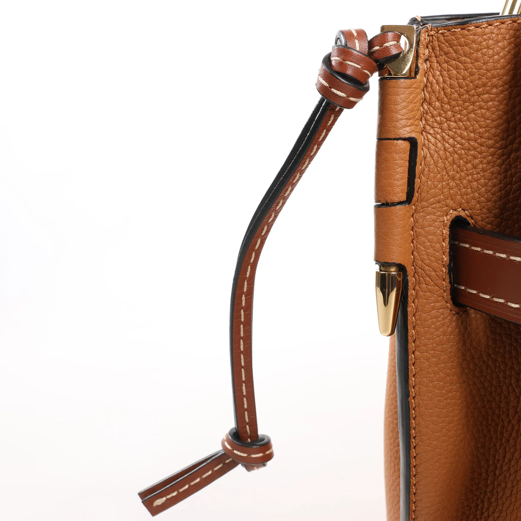 LOEWE Gate Top Handle Leather 2Way Handbag in Brown