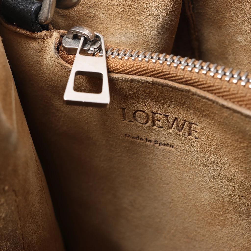 LOEWE Gate Top Handle Leather 2Way Handbag in Black