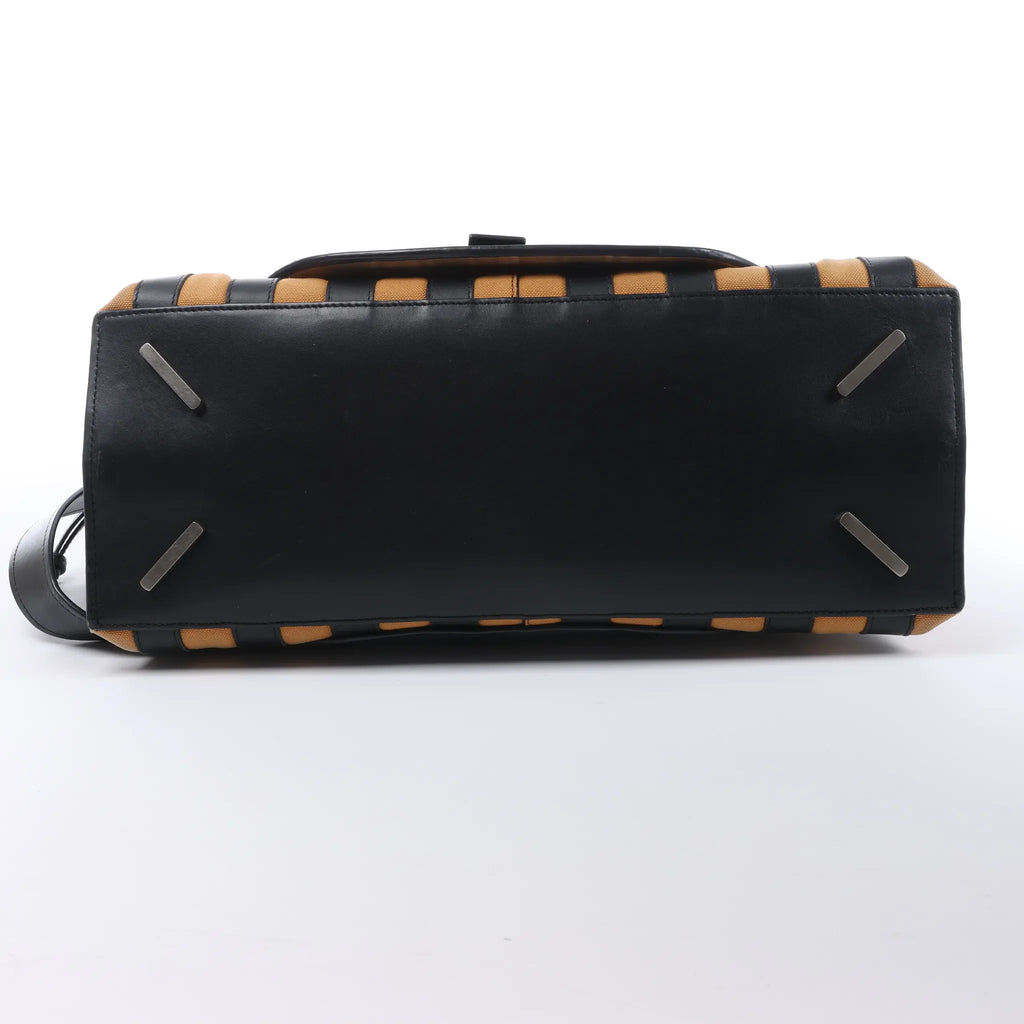 LOEWE Gate Top Handle Leather 2Way Handbag in Black