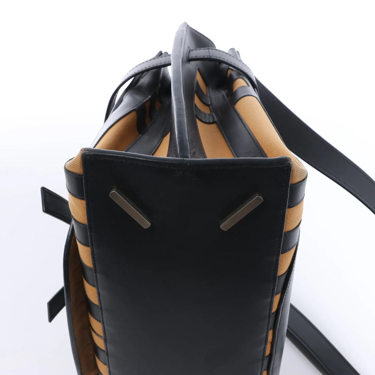 LOEWE Gate Top Handle Leather 2Way Handbag in Black
