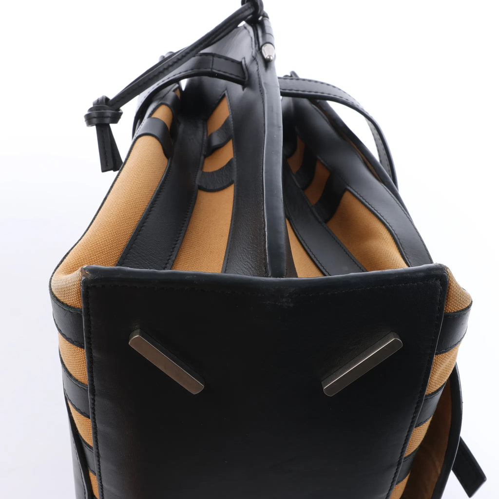 LOEWE Gate Top Handle Leather 2Way Handbag in Black